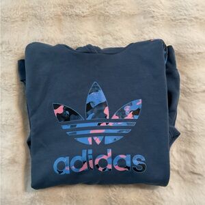 Adidas Youth Blue Hoodie with Signature Logo -XL